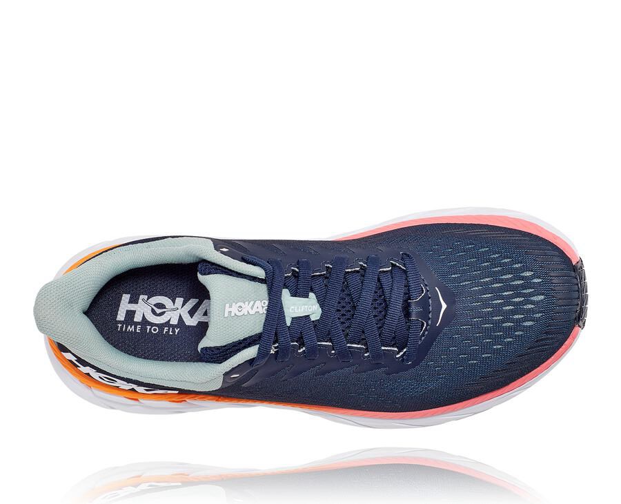 Hoka One One Clifton 7 Löparskor Dam - Marinblå/Vita - WVAGS-9716